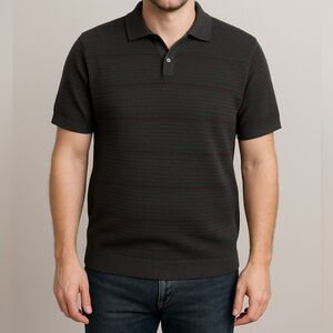 Mr. Turk striped v neck polo - L